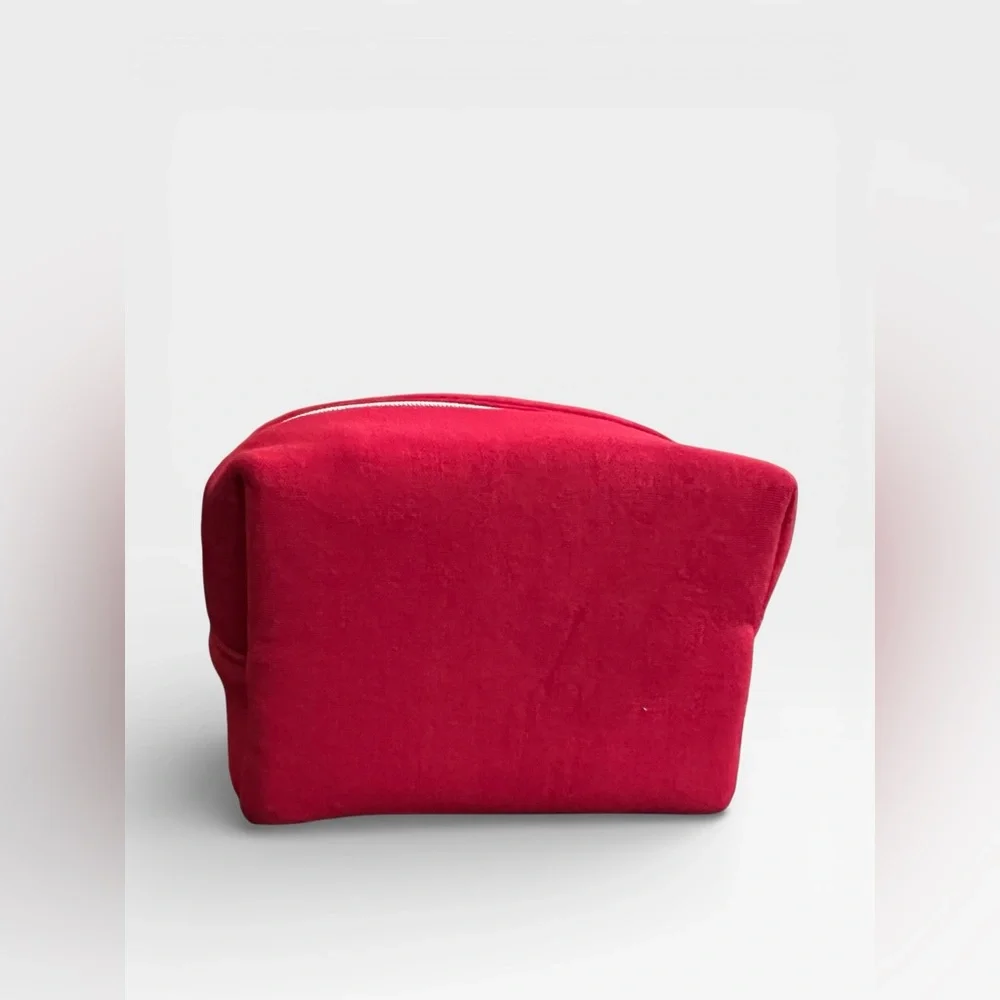 Dior Red Velvet Cosmetic Pouch with‎ Embroidered CD Logo